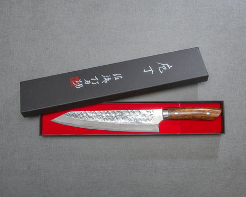 Takeshi Saji SRS-13 Damascus Tsuchime 240mm Kiritsuke with Ironwood Handle