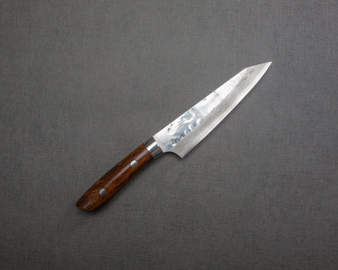 Takeshi Saji SRS13 Damascus Tsuchime 130mm Petty with Ironwood Handle