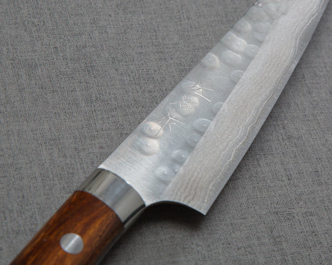 Takeshi Saji SRS13 Damascus Tsuchime 130mm Petty with Ironwood Handle