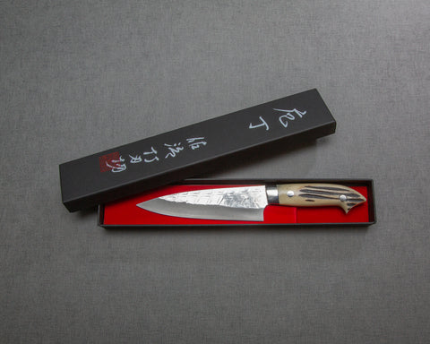 Takeshi Saji SRS-13 Tsuchime 130mm Petty with White Stag Horn Handle