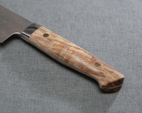 Takeshi Saji VG10 Colored Damascus 240mm Gyuto with Stabilized Wood Handle