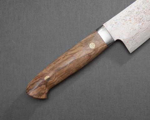 Takeshi Saji VG10 Colored Damascus 240mm Gyuto with Stabilized Wood Handle