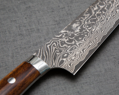 Takeshi Saji R2/SG2 Black Damascus 240mm Kiritsuke Gyuto with Ironwood Handle
