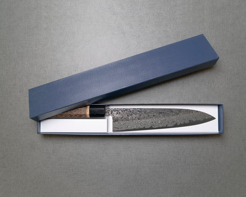 Yoshikane SLD Kurosome Damascus 210mm Gyuto with Charred Chestnut / Buffalo Horn Handle