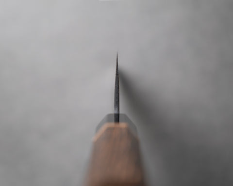 Yoshikane SLD Kurosome Damascus 210mm Kiritsuke Gyuto with Charred Chestnut / Buffalo Horn Handle