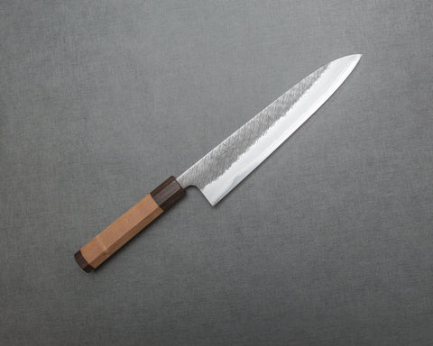 Yoshikane Shirogami #2 Kurouchi Tsuchime Gyuto with Enju Handle