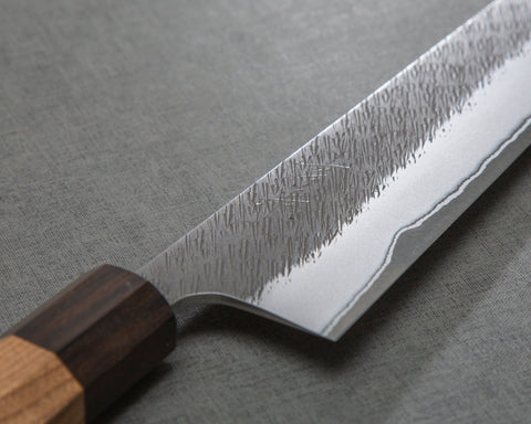 Yoshikane Shirogami #2 Kurouchi Tsuchime Gyuto with Enju Handle