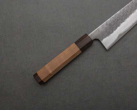 Yoshikane Shirogami #2 Kurouchi Tsuchime Gyuto with Enju Handle