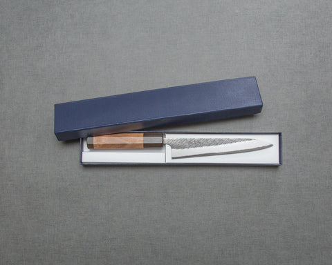 Yoshikane Shirogami #2 Kurouchi Tsuchime 150mm Petty with Enju Handle
