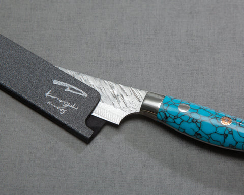 Yu Kurosaki R2/SG2 "Fujin" 135mm Kiritsuke Petty with Turquoise Handle