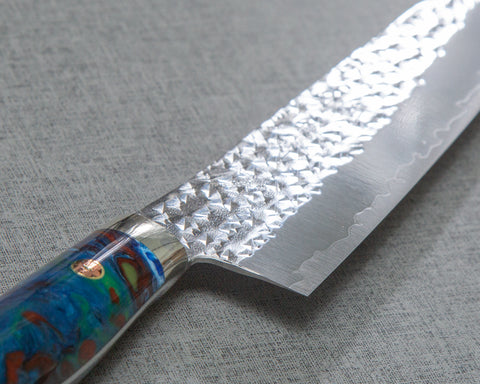 Yu Kurosaki "Senko" R2/SG2 180mm Gyuto with Polished Flowing Blue River Acrylic Handle