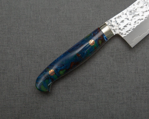 Yu Kurosaki "Senko" R2/SG2 180mm Gyuto with Polished Flowing Blue River Acrylic Handle