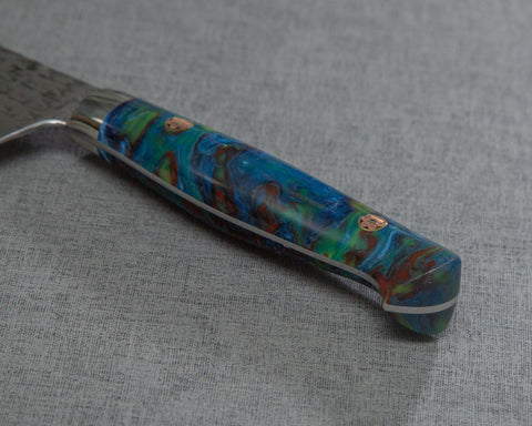 Yu Kurosaki "Senko" R2/SG2 180mm Gyuto with Polished Flowing Blue River Acrylic Handle