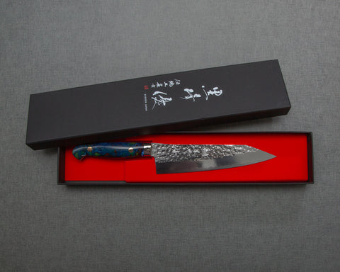 Yu Kurosaki "Senko" R2/SG2 180mm Gyuto with Polished Flowing Blue River Acrylic Handle