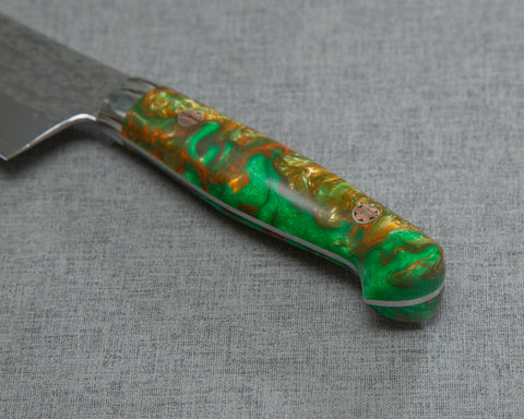 Yu Kurosaki "Senko" R2/SG2 180mm Gyuto with Polished Emerald Acrylic Handle