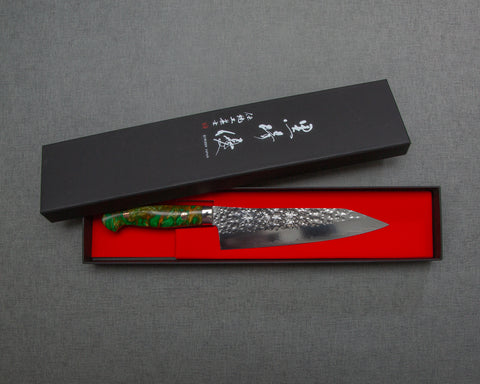 Yu Kurosaki "Senko" R2/SG2 180mm Gyuto with Polished Emerald Acrylic Handle