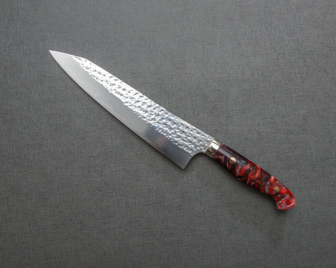 Yu Kurosaki "Senko" R2/SG2 210mm Gyuto with Polished Flowing Scarlet Acrylic Handle