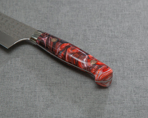 Yu Kurosaki "Senko" R2/SG2 210mm Gyuto with Polished Flowing Scarlet Acrylic Handle
