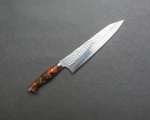 Yu Kurosaki "Senko" R2/SG2 210mm Gyuto with Polished Orange Agate Acrylic Handle