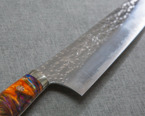 Yu Kurosaki "Senko" R2/SG2 210mm Gyuto with Polished Orange Agate Acrylic Handle