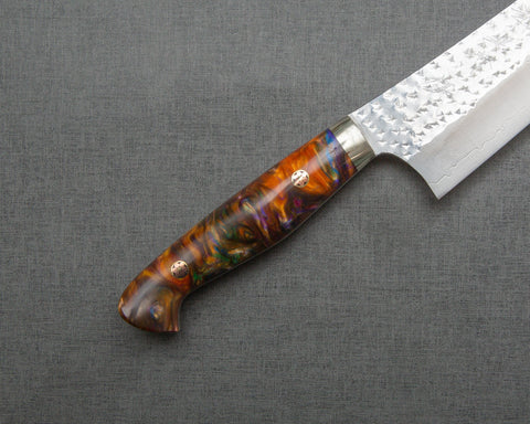 Yu Kurosaki "Senko" R2/SG2 210mm Gyuto with Polished Orange Agate Acrylic Handle