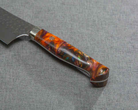 Yu Kurosaki "Senko" R2/SG2 210mm Gyuto with Polished Orange Agate Acrylic Handle