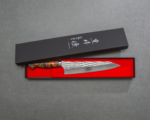 Yu Kurosaki "Senko" R2/SG2 210mm Gyuto with Polished Orange Agate Acrylic Handle