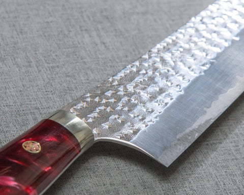 Yu Kurosaki "Senko" R2/SG2 210mm Gyuto with Stabilized Wood / Polished Ruby Acrylic Handle