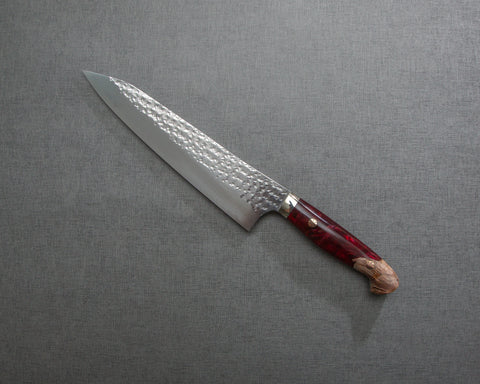 Yu Kurosaki "Senko" R2/SG2 210mm Gyuto with Stabilized Wood / Polished Ruby Acrylic Handle