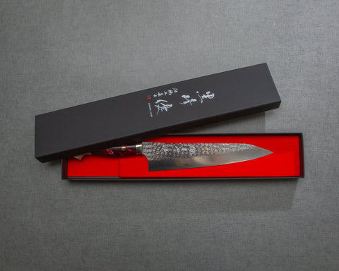 Yu Kurosaki "Senko" R2/SG2 210mm Gyuto with Stabilized Wood / Polished Ruby Acrylic Handle