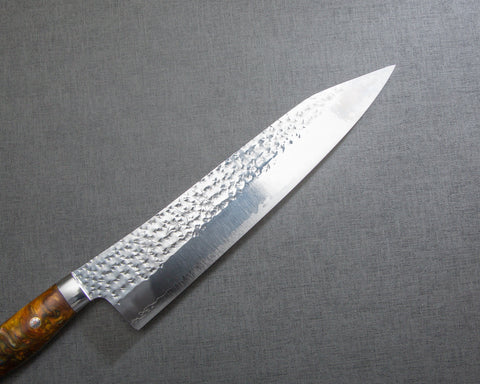 Yu Kurosaki "Senko" R2/SG2 240mm Kiritsuke Gyuto with Polished Flowing Amber Acrylic Handle