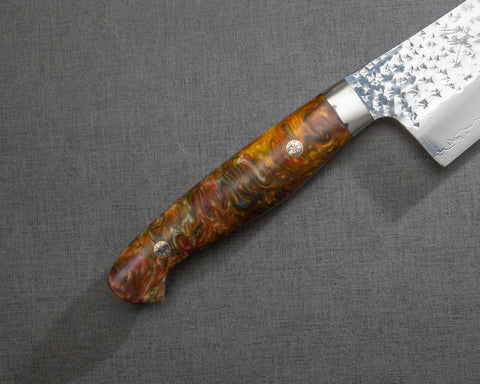 Yu Kurosaki "Senko" R2/SG2 240mm Kiritsuke Gyuto with Polished Flowing Amber Acrylic Handle