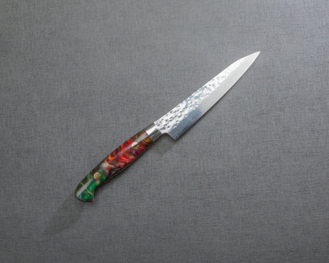 Yu Kurosaki "Senko" R2/SG2 130mm Petty with Polished Scarlet and Green Marble Acrylic Handle