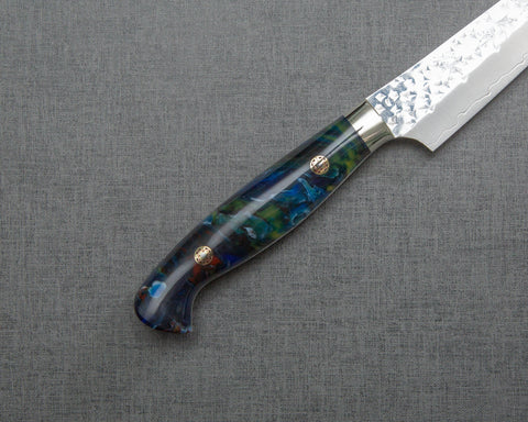 Yu Kurosaki "Senko" R2/SG2 130mm Petty with Polished Azurite Malachite Acrylic Handle