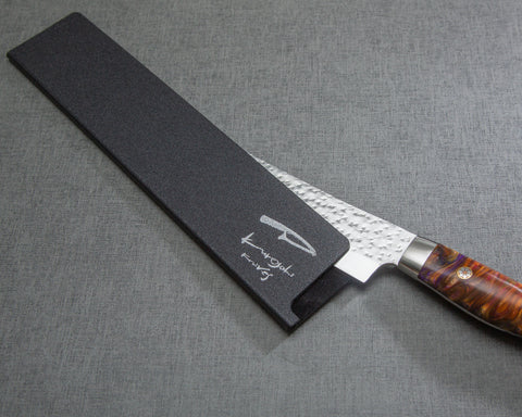 Yu Kurosaki "Senko" R2/SG2 240mm Kiritsuke Sujihiki with Polished Flowing Amber and Amethyst Acrylic Handle