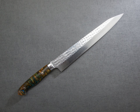 Yu Kurosaki "Senko" R2/SG2 270mm Kiritsuke Sujihiki with Polished Azurite Malachite Acrylic Handle