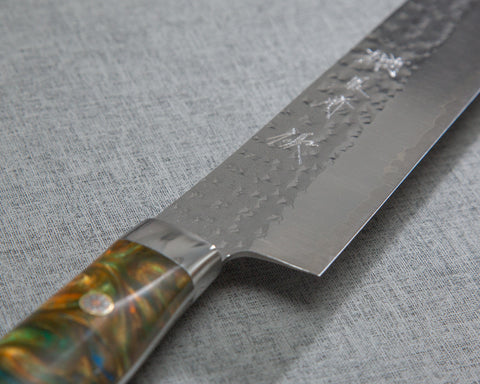 Yu Kurosaki "Senko" R2/SG2 270mm Kiritsuke Sujihiki with Polished Azurite Malachite Acrylic Handle