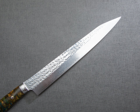 Yu Kurosaki "Senko" R2/SG2 270mm Kiritsuke Sujihiki with Polished Azurite Malachite Acrylic Handle