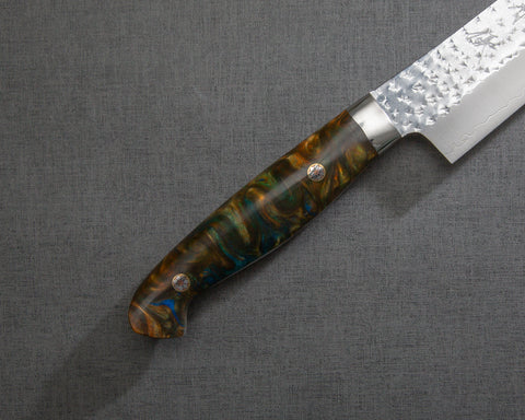 Yu Kurosaki "Senko" R2/SG2 270mm Kiritsuke Sujihiki with Polished Azurite Malachite Acrylic Handle