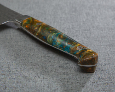 Yu Kurosaki "Senko" R2/SG2 270mm Kiritsuke Sujihiki with Polished Azurite Malachite Acrylic Handle