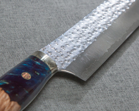 Yu Kurosaki "Senko" R2/SG2 270mm Sujihiki with Stabilized Wood / Polished Navy Acrylic Handle