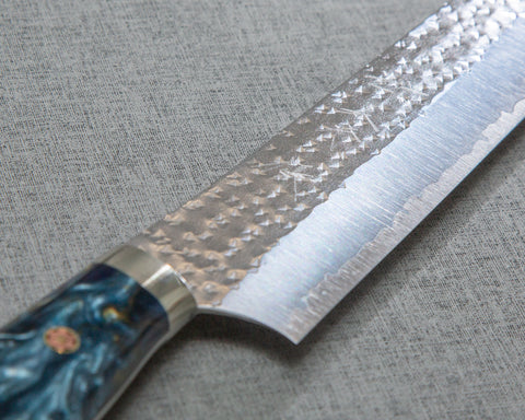 Yu Kurosaki "Senko" R2/SG2 270mm Sujihiki with Polished Navy and Amber Acrylic Handle