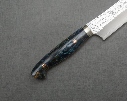 Yu Kurosaki "Senko" R2/SG2 270mm Sujihiki with Polished Navy and Amber Acrylic Handle