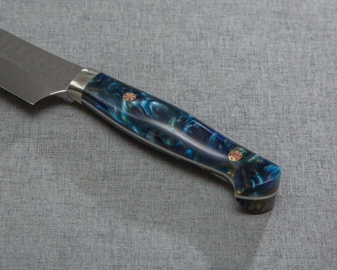 Yu Kurosaki "Senko" R2/SG2 270mm Sujihiki with Polished Navy and Amber Acrylic Handle