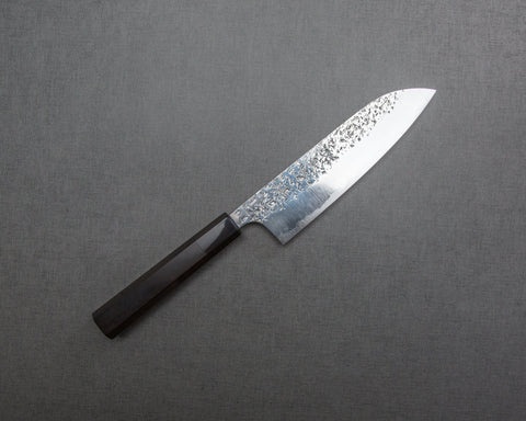 Yu Kurosaki "Shizuku" R2/SG2 Tsuchime 165mm Santoku with Ebony Buffalo Horn Handle
