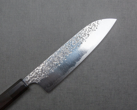 Yu Kurosaki "Shizuku" R2/SG2 Tsuchime 165mm Santoku with Ebony Buffalo Horn Handle