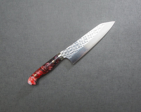 Yu Kurosaki "Senko" R2/SG2 170mm Santoku with Polished Flowing Scarlet Marble Acrylic Handle