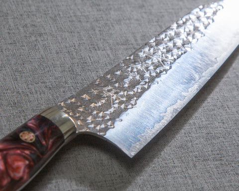 Yu Kurosaki "Senko" R2/SG2 170mm Santoku with Polished Flowing Scarlet Marble Acrylic Handle