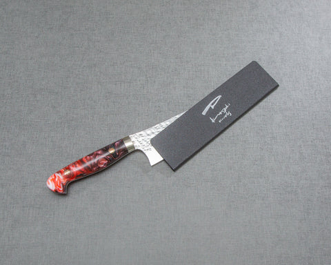 Yu Kurosaki "Senko" R2/SG2 170mm Santoku with Polished Flowing Scarlet Marble Acrylic Handle