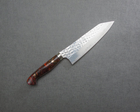 Yu Kurosaki "Senko" R2/SG2 170mm Santoku with Polished Red Ammolite Acrylic Handle